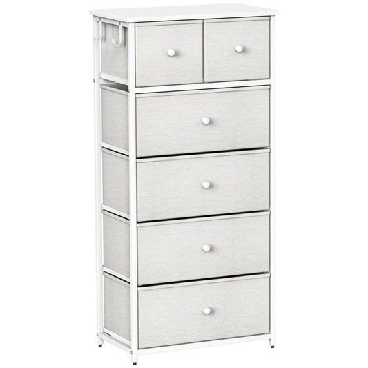 6 Drawer 43.3" H Storage Dresser With Wood Top & Fabric Drawers