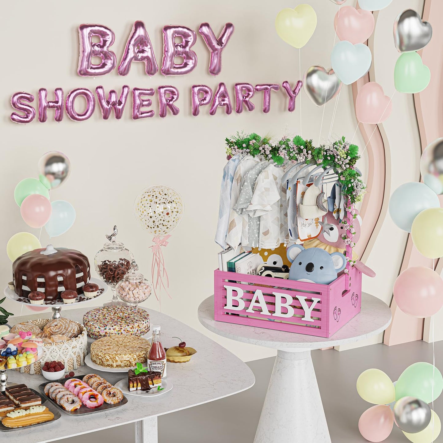 Multi-functional Bamboo Gift Basket - Big - Pink