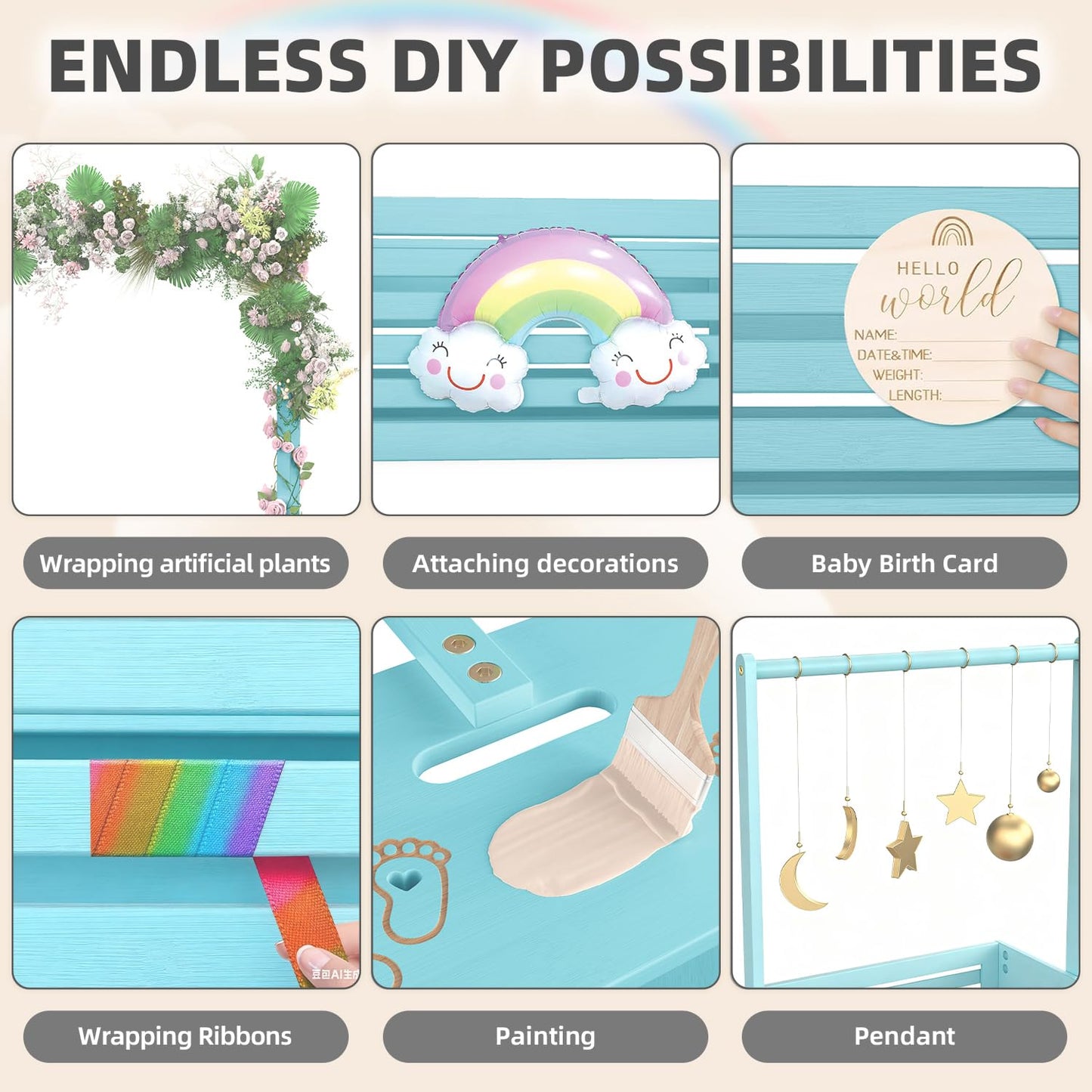 Multi-functional Bamboo Gift Basket - Big - Blue