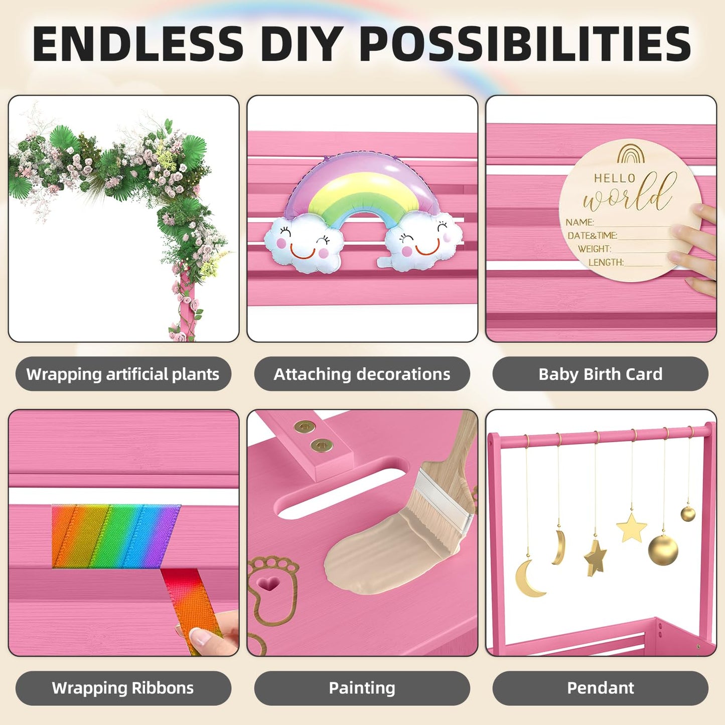 Multi-functional Bamboo Gift Basket - Small - Pink